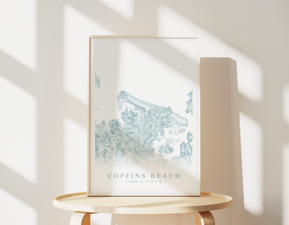 Coffins Beach Map Print