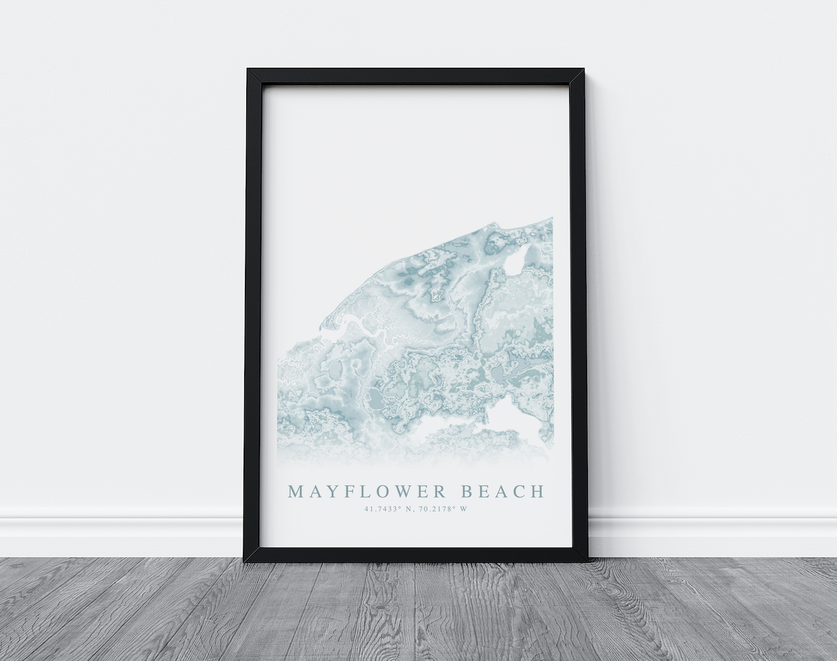 Mayflower Beach Map Print