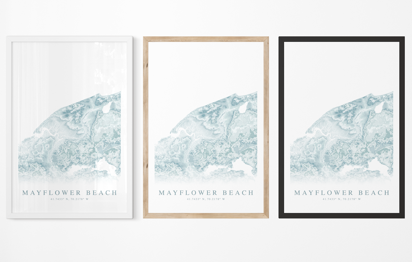 Mayflower Beach Map Print