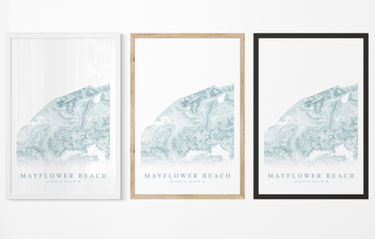Mayflower Beach Map Print