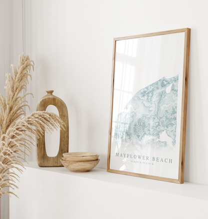 Mayflower Beach Map Print