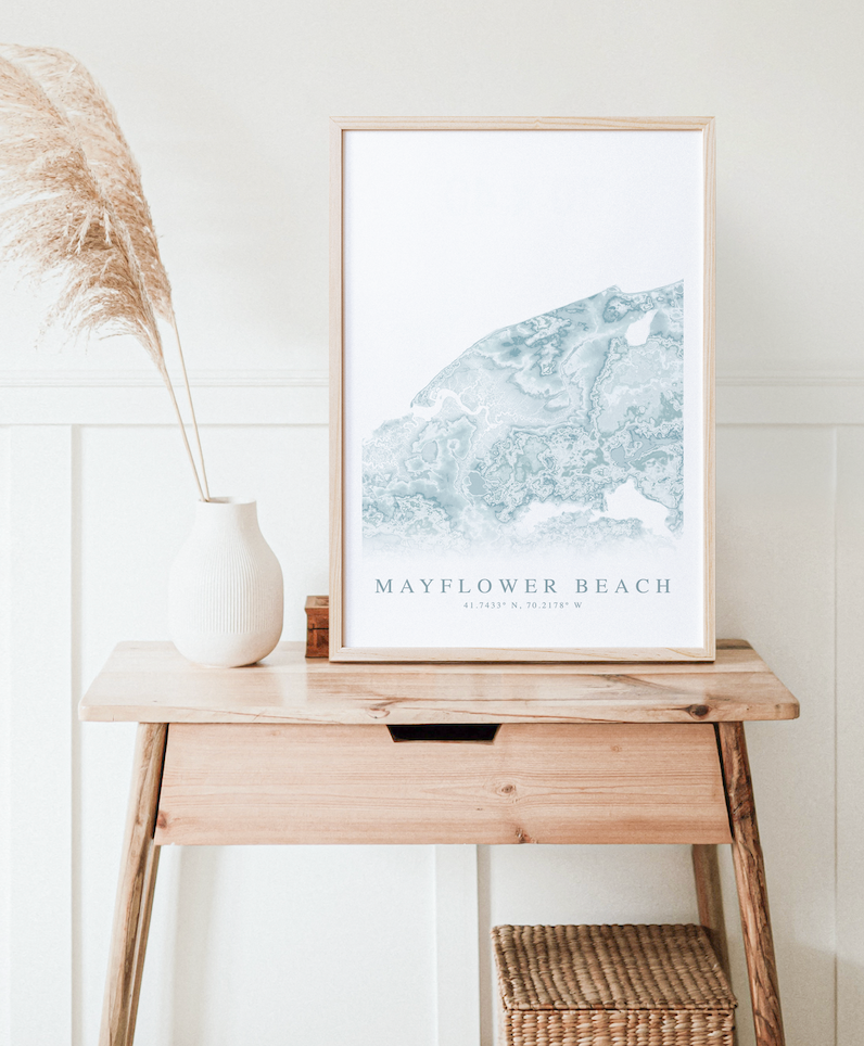Mayflower Beach Map Print