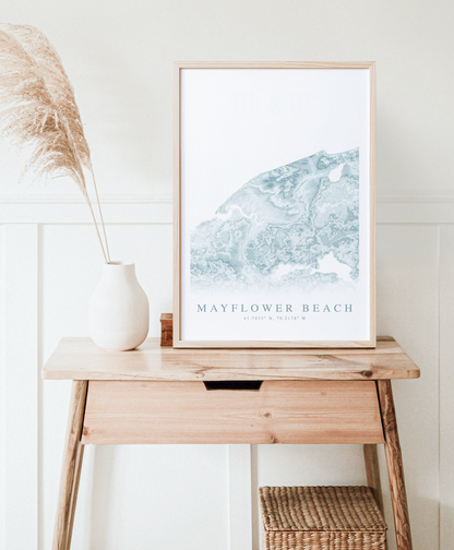 Mayflower Beach Map Print