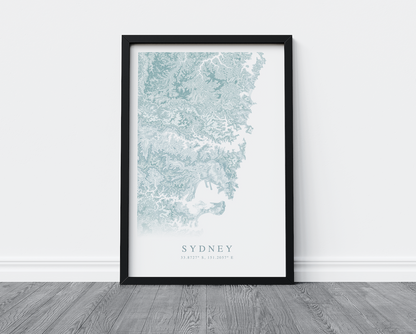 Sydney Australia Map Print