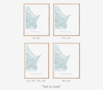 Byron Bay Australia Map Print