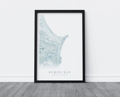 Byron Bay Australia Map Print