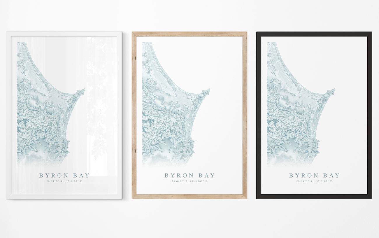 Byron Bay Australia Map Print