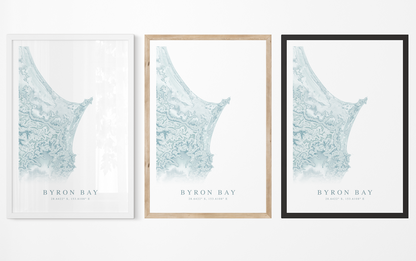 Byron Bay Australia Map Print