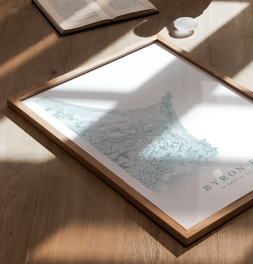 Byron Bay Australia Map Print