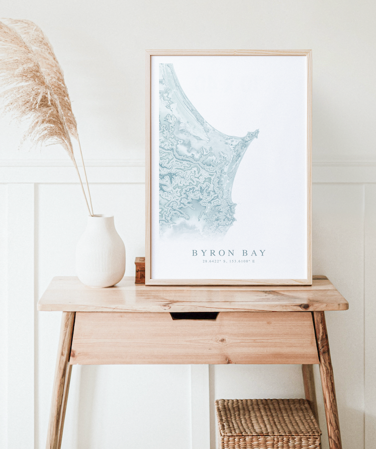 Byron Bay Australia Map Print