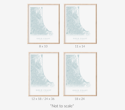 Gold Coast Australia Map Print