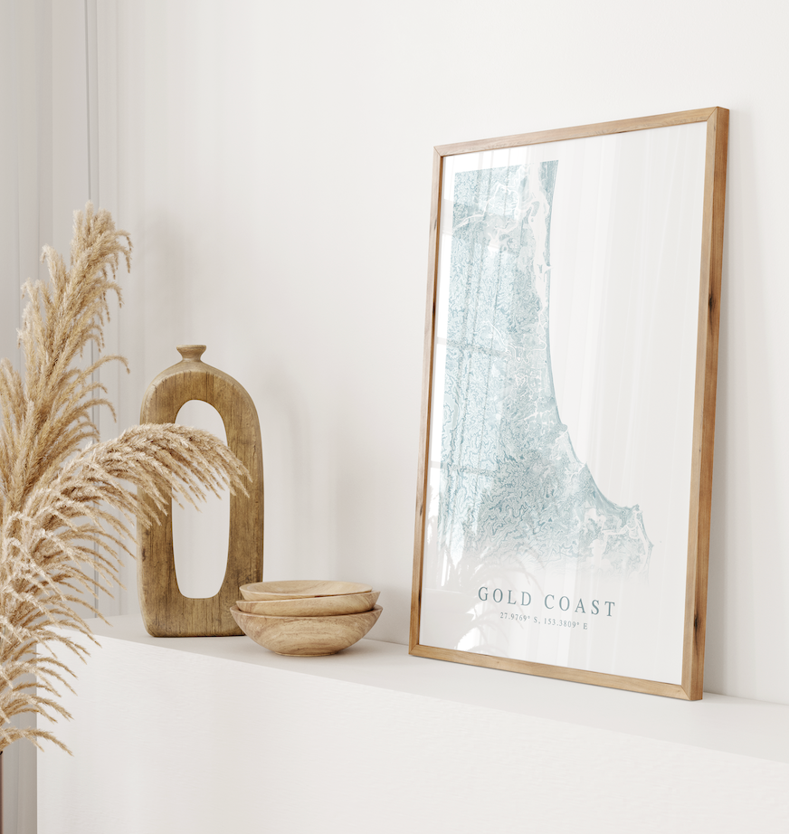 Gold Coast Australia Map Print