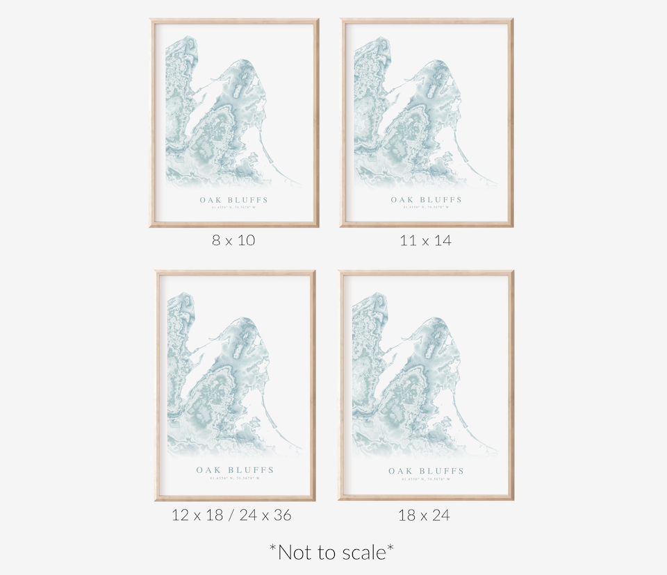 Oak Bluffs Map Print