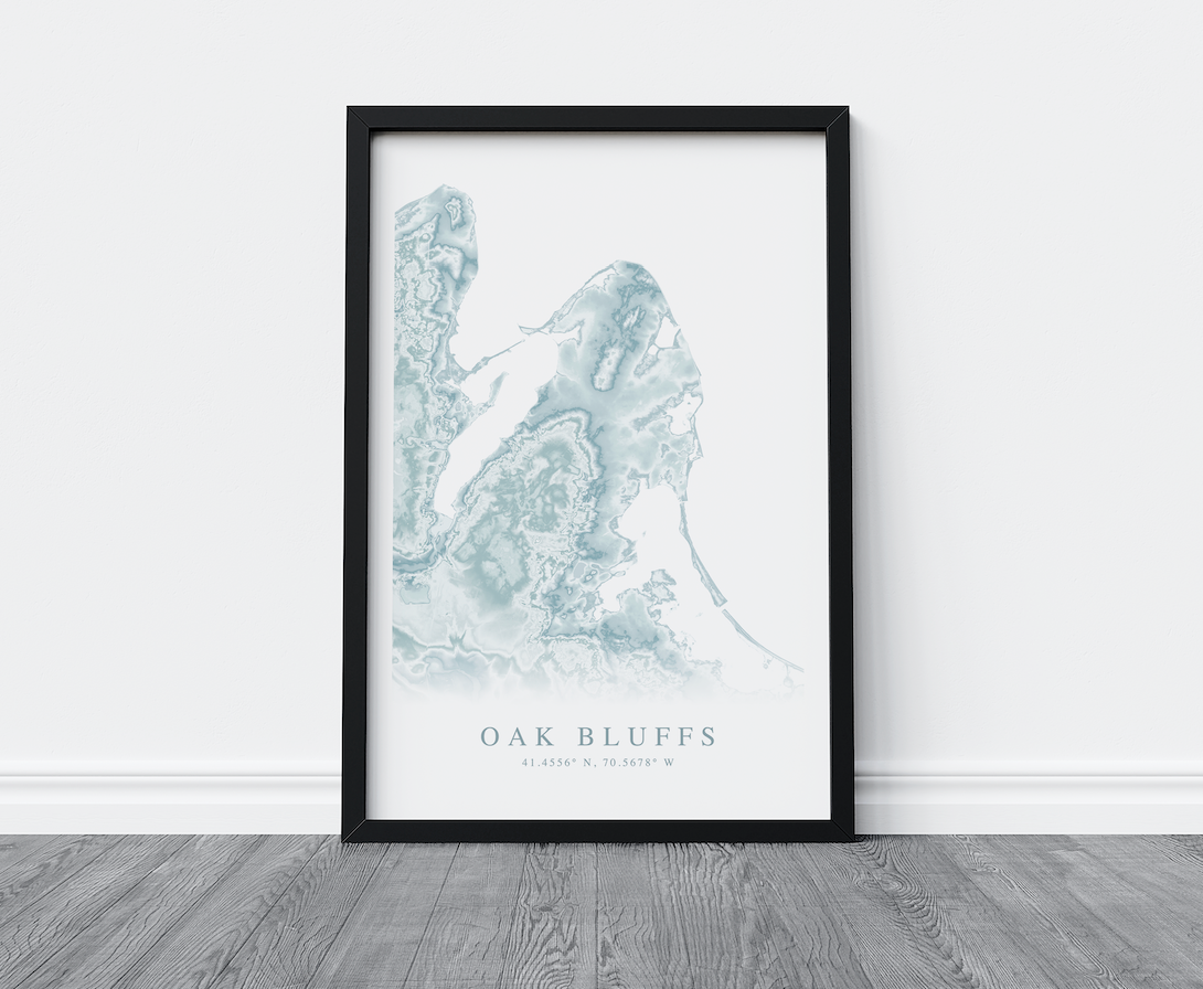Oak Bluffs Map Print