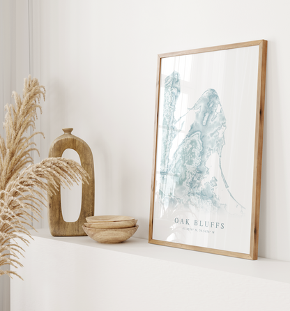 Oak Bluffs Map Print