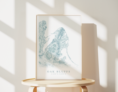 Oak Bluffs Map Print