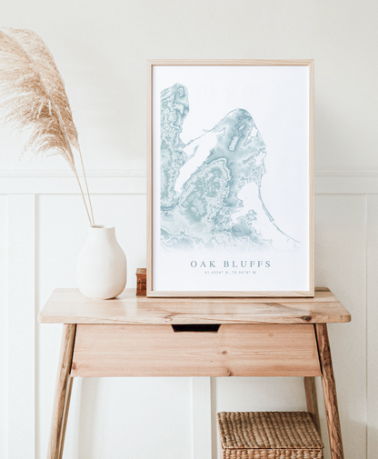Oak Bluffs Map Print
