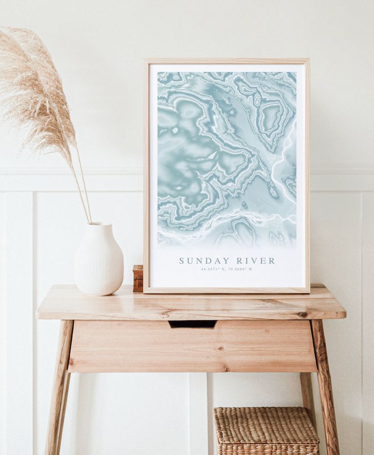Sunday River Map Print