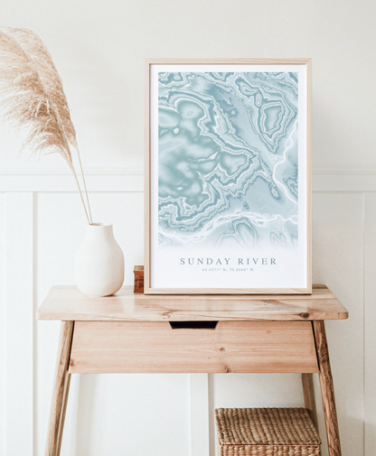 Sunday River Map Print