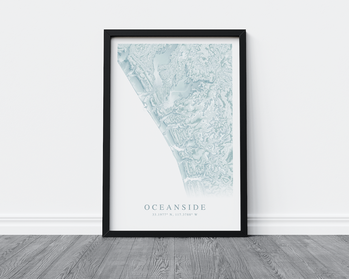 Oceanside CA Map Print