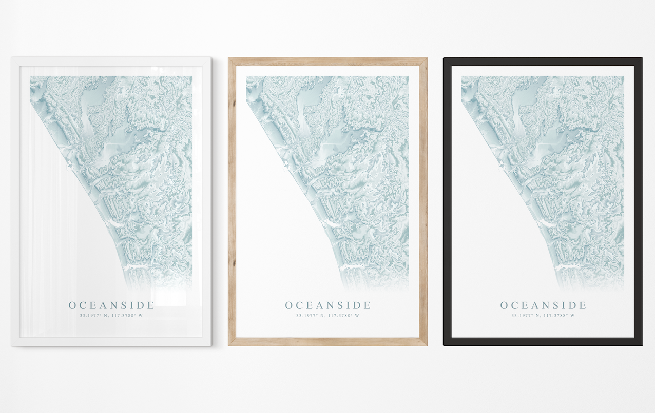Oceanside CA Map Print