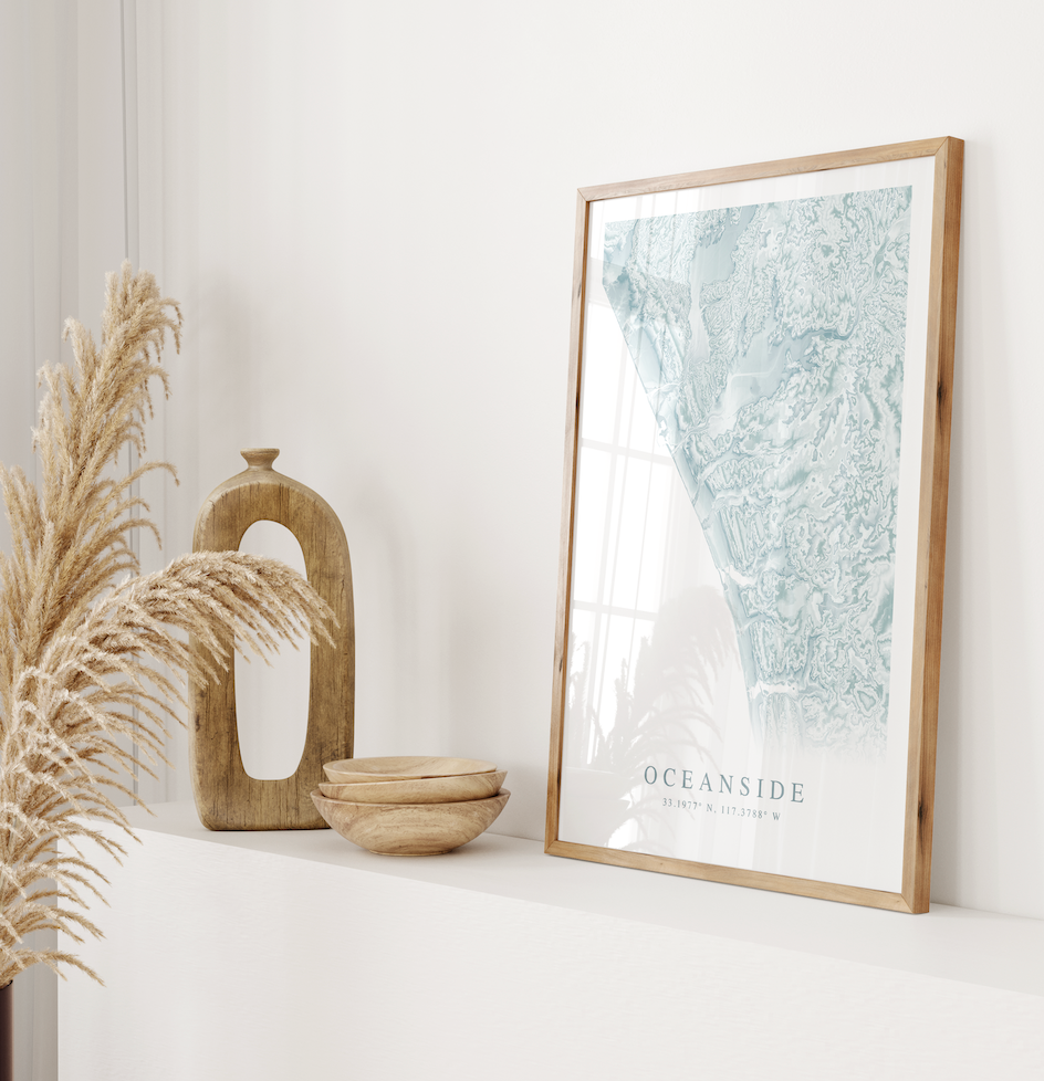 Oceanside CA Map Print