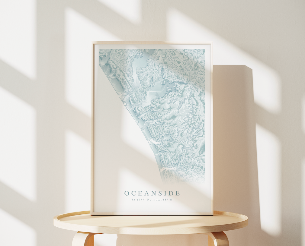 Oceanside CA Map Print