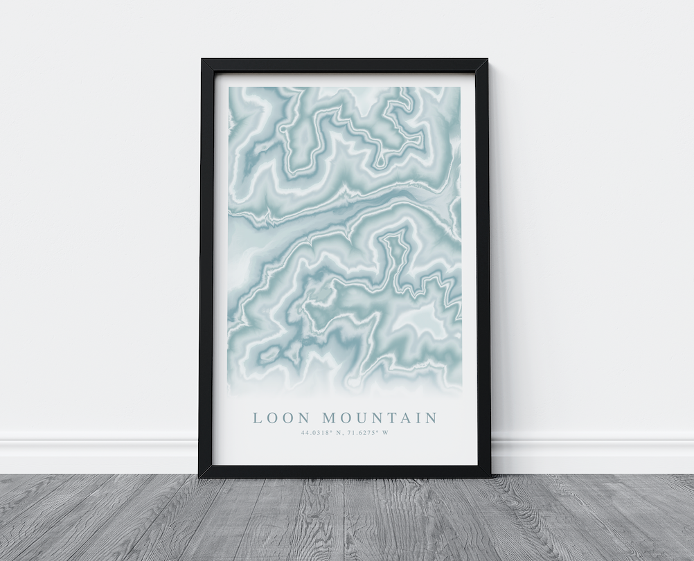 Loon Mountain Map Print