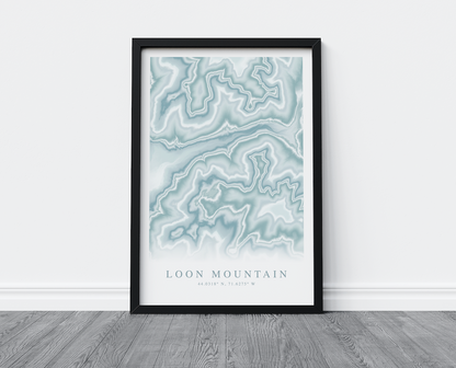 Loon Mountain Map Print