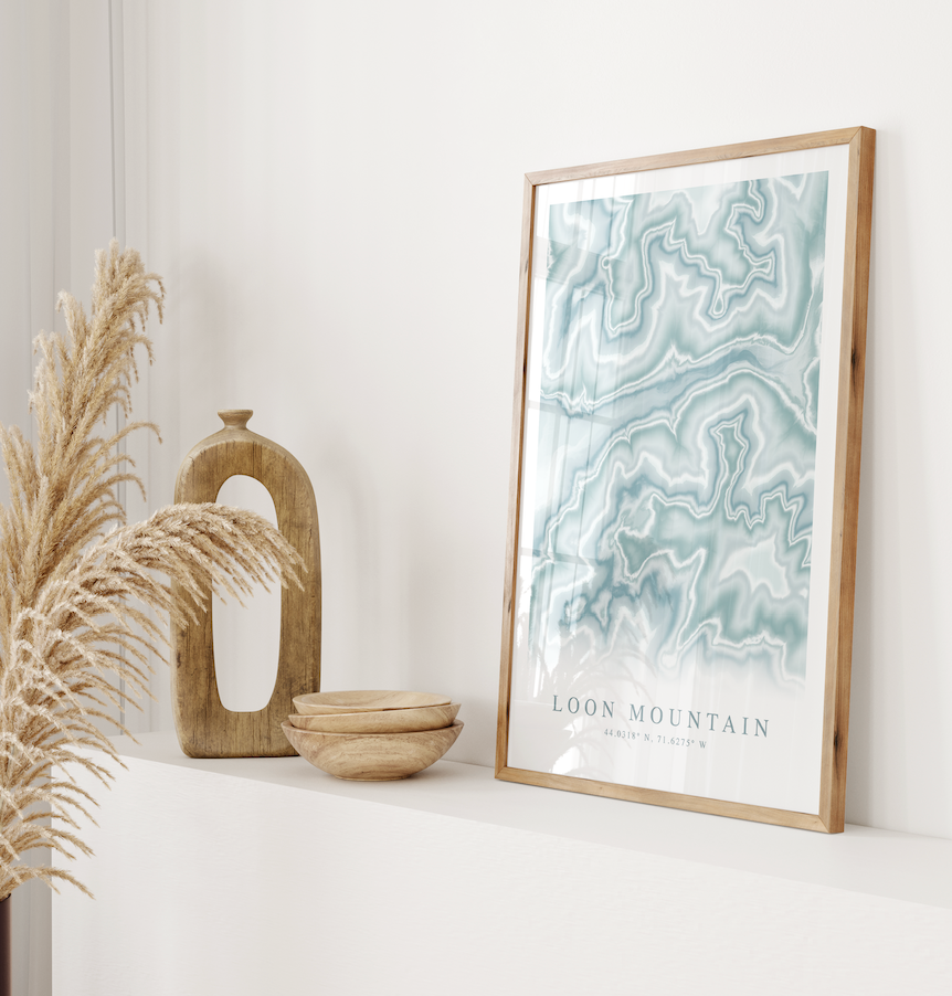 Loon Mountain Map Print