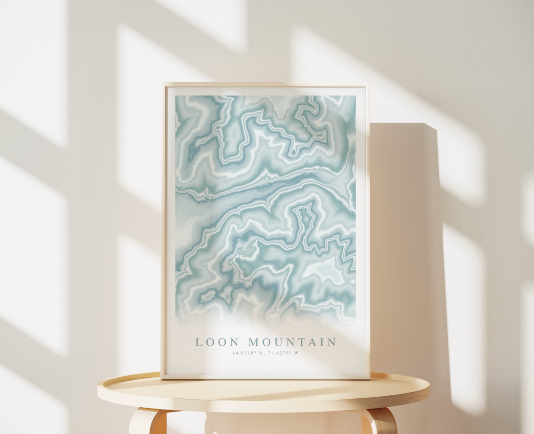 Loon Mountain Map Print