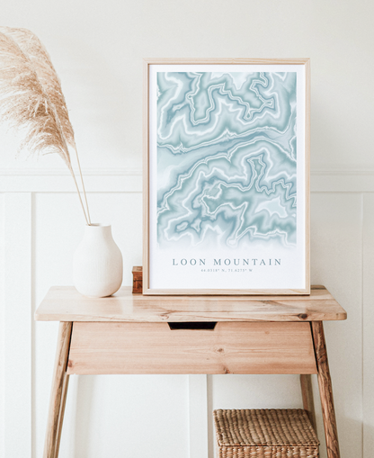 Loon Mountain Map Print