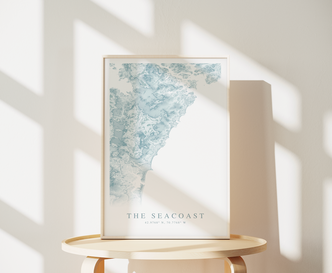 New Hampshire Coast "The Seacoast" Map Print