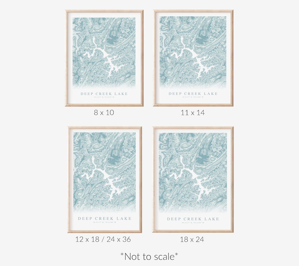 Deep Creek Lake Map Print
