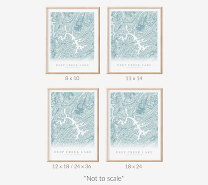 Deep Creek Lake Map Print