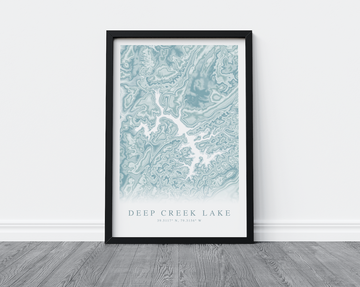 Deep Creek Lake Map Print
