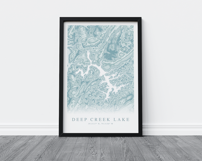 Deep Creek Lake Map Print