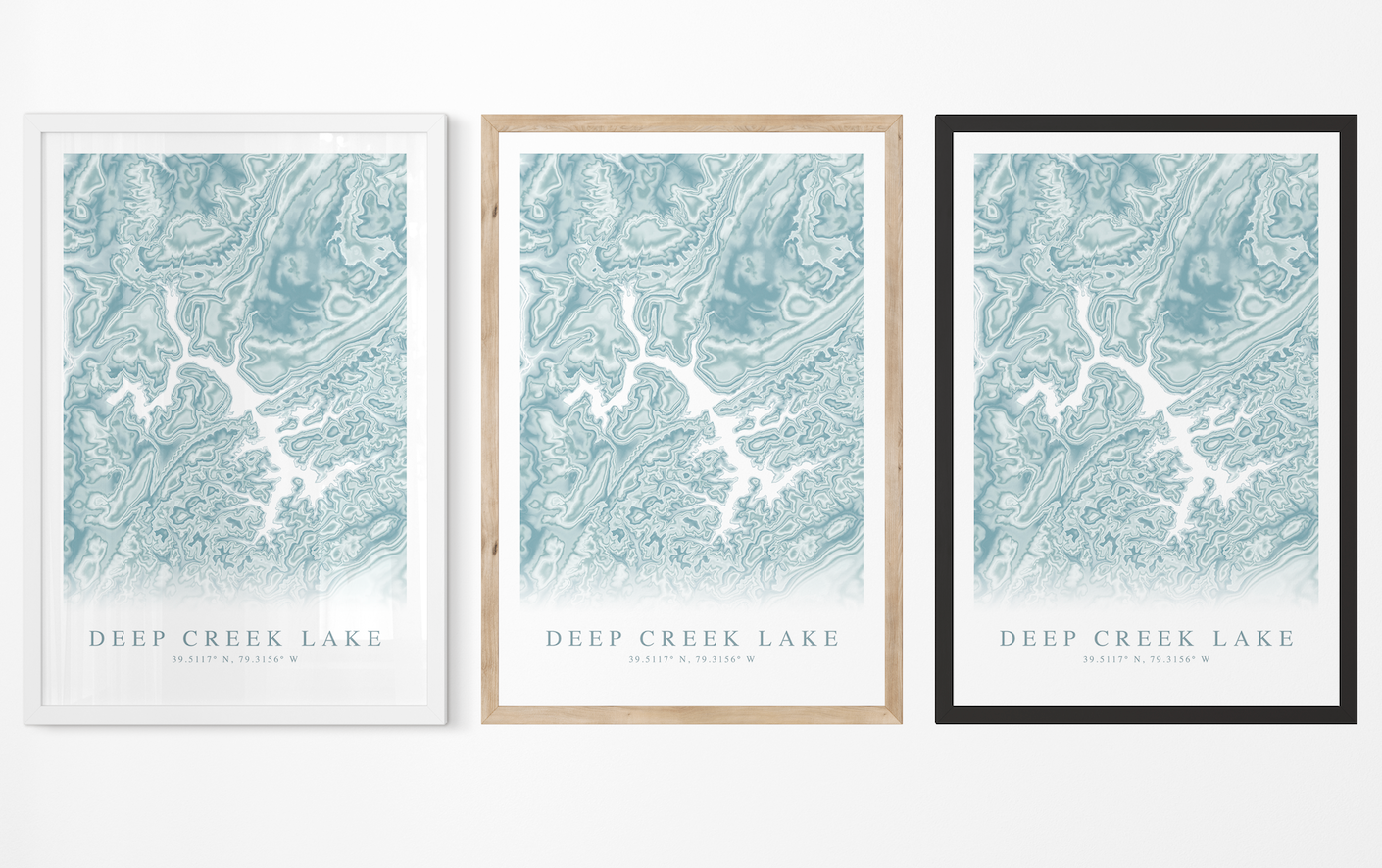 Deep Creek Lake Map Print