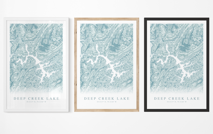 Deep Creek Lake Map Print