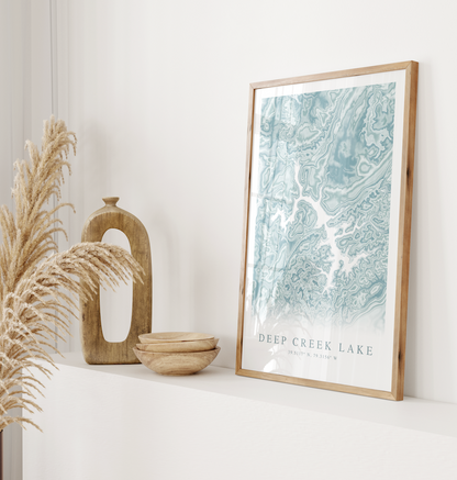Deep Creek Lake Map Print