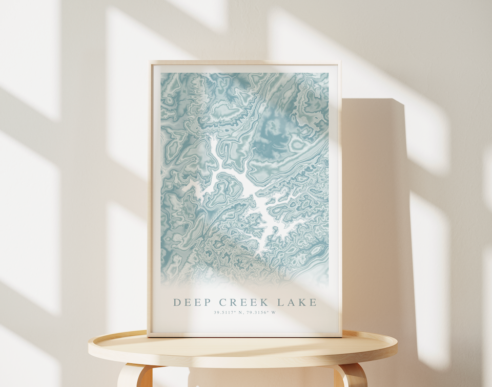 Deep Creek Lake Map Print