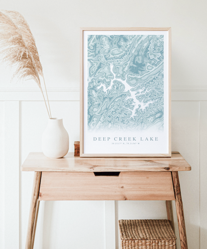 Deep Creek Lake Map Print