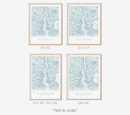 Manchester NH Map Print