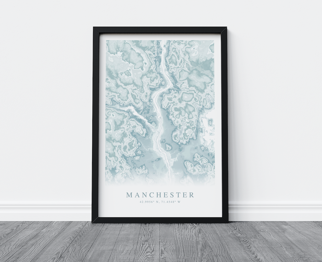 Manchester NH Map Print