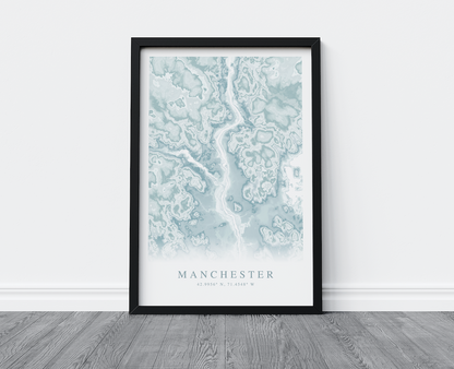 Manchester NH Map Print
