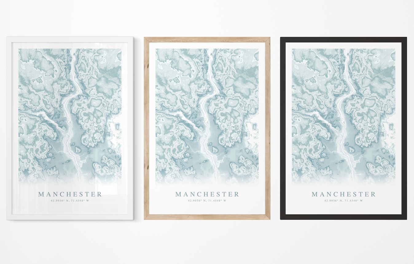 Manchester NH Map Print