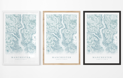 Manchester NH Map Print
