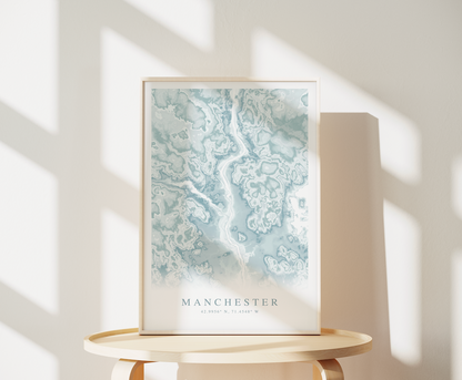 Manchester NH Map Print