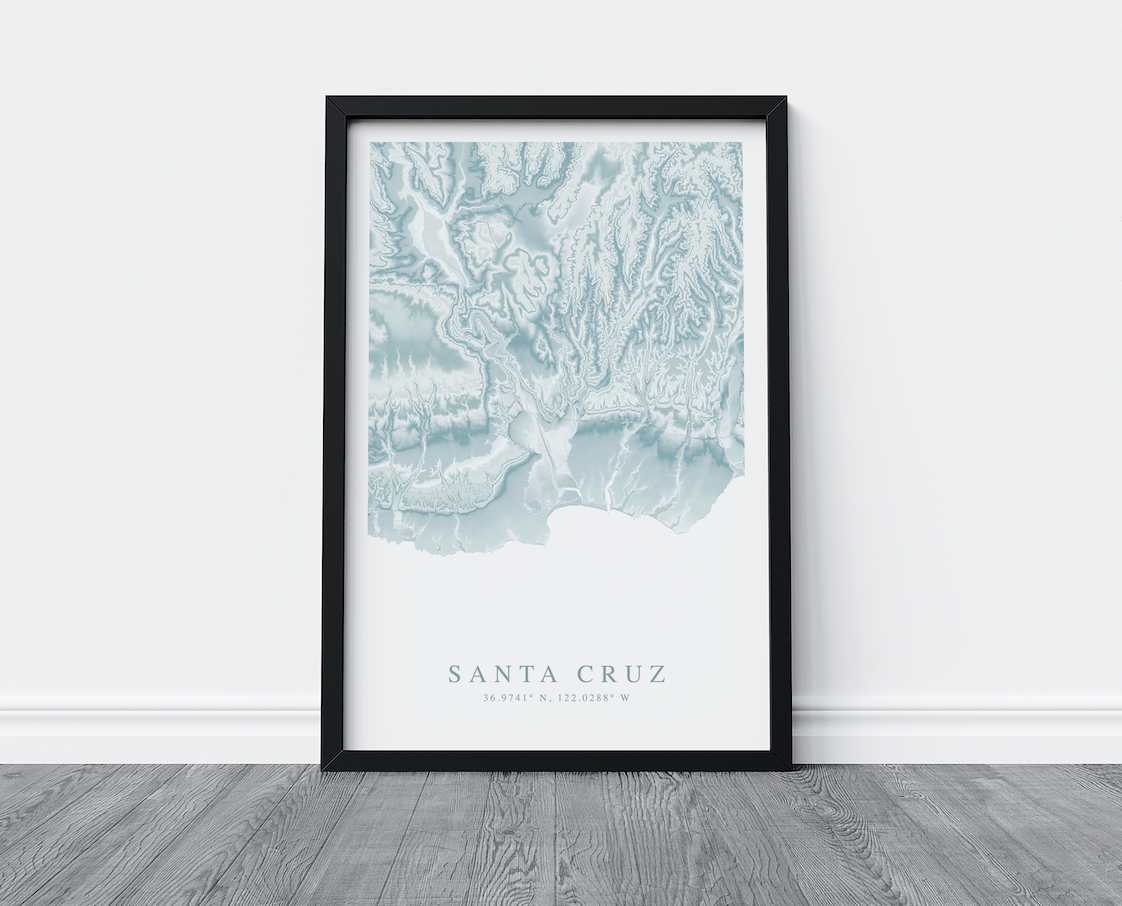 Santa Cruz CA Map Print
