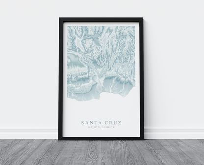 Santa Cruz CA Map Print